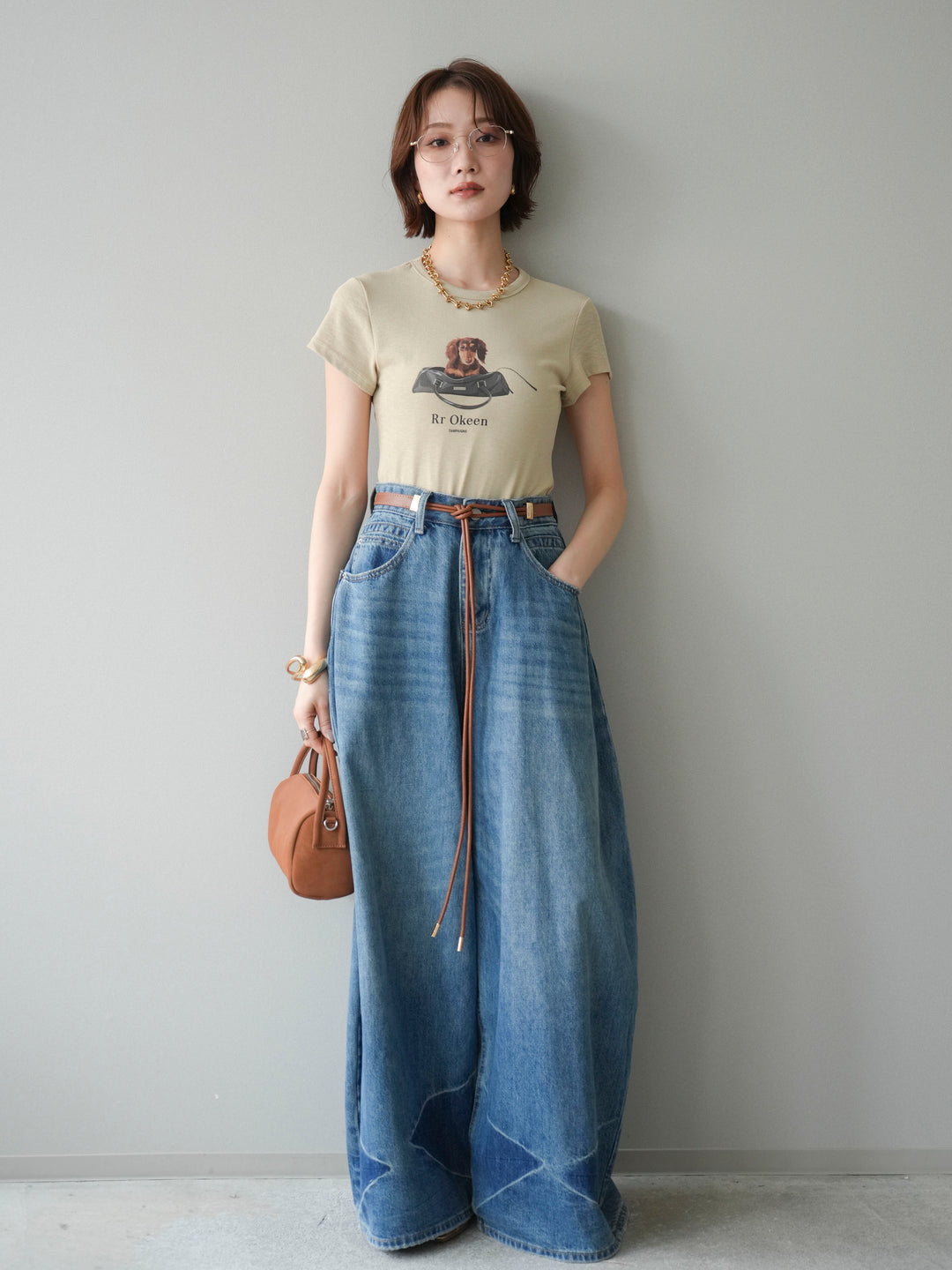 【預購】狗狗迷你T卹/米色