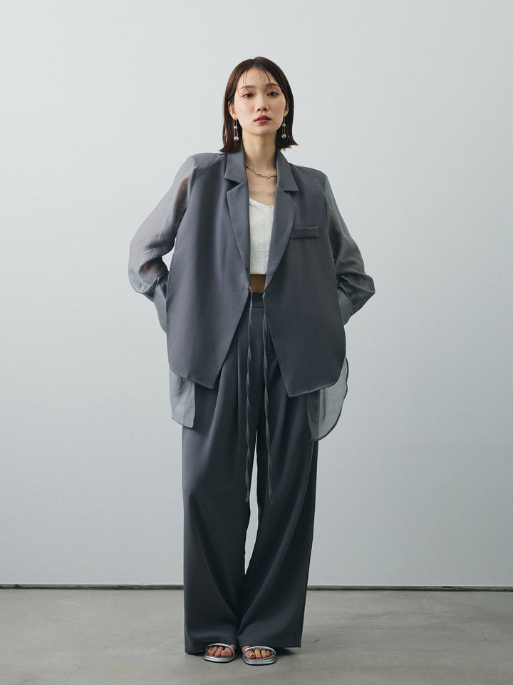 [予約]2タックワイドパンツ/グレー