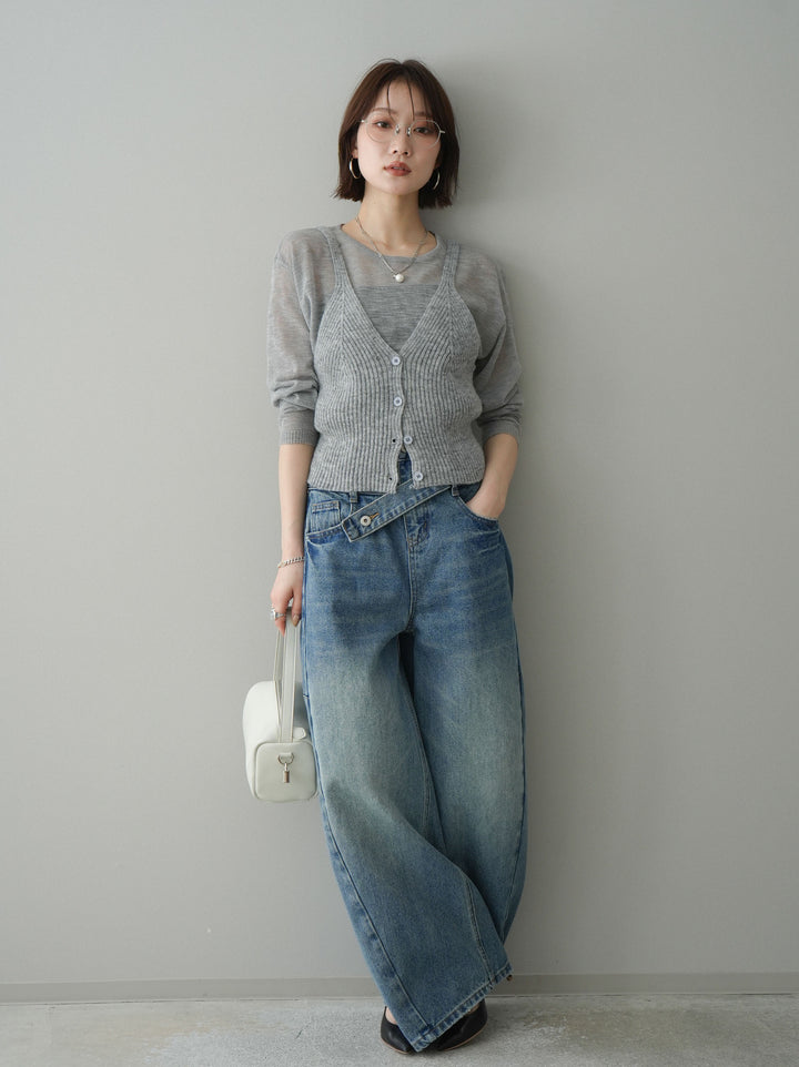 [予約]ビスチェアンサンブルシアーニット/gray