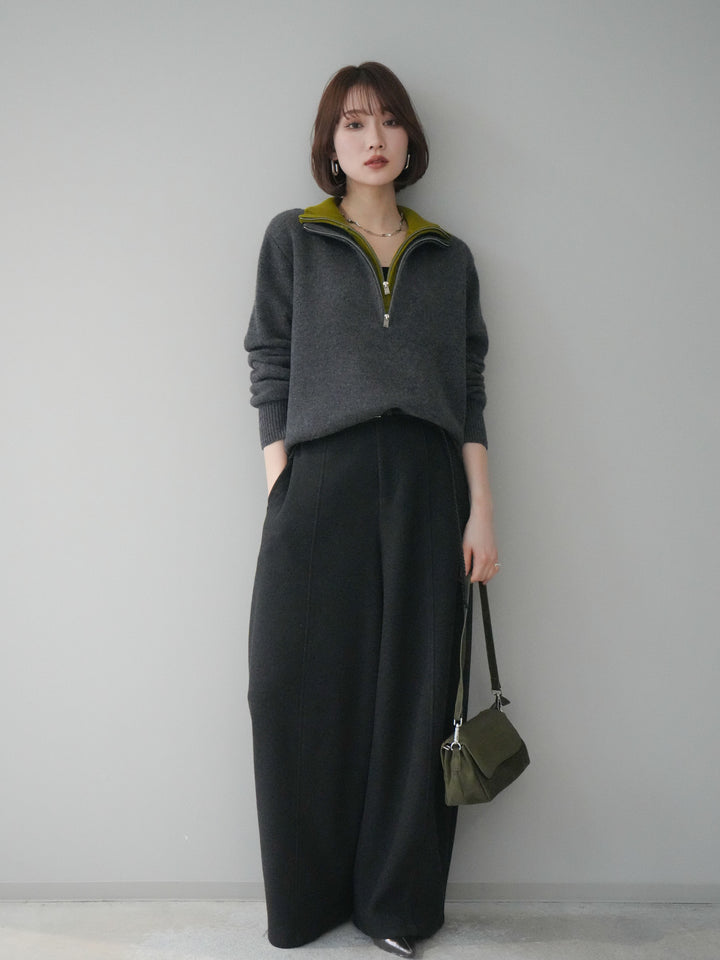 [予約]ウールタッチカーブパンツ/darkgray