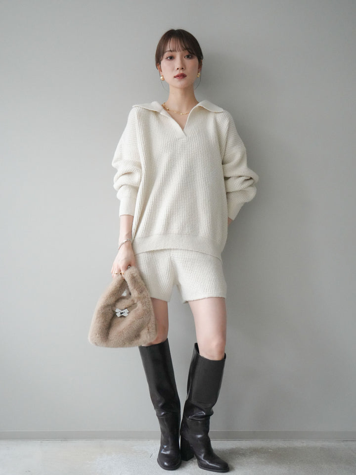 [SET]ポロニットプルオーバー＆ショートパンツSET UP+選べるアクセセット(2set)