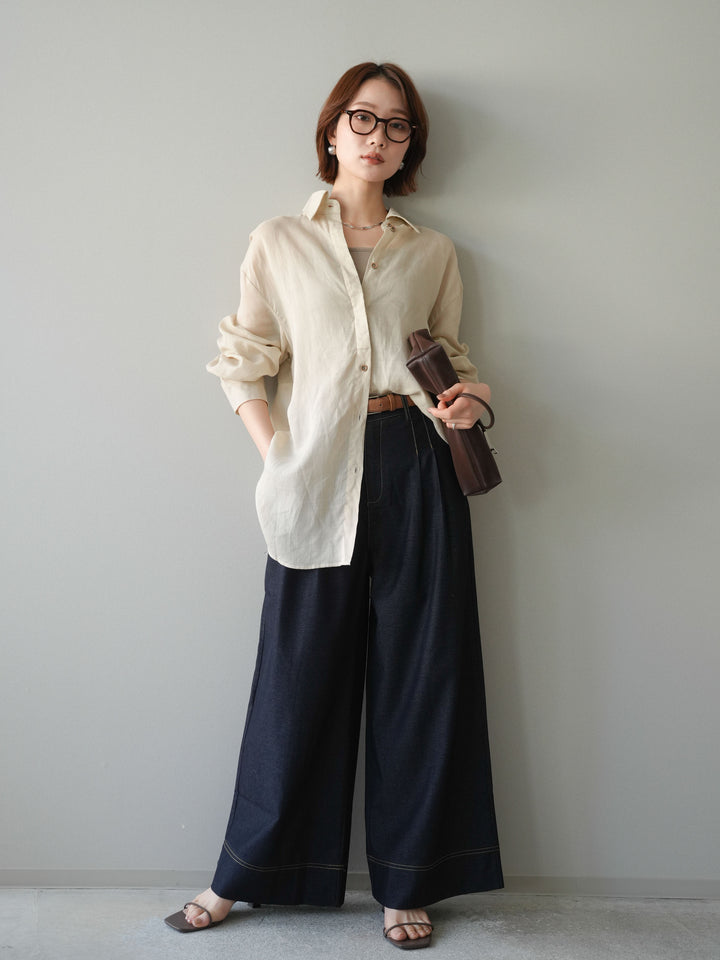 [予約]バックオープンツイストシャツ/beige