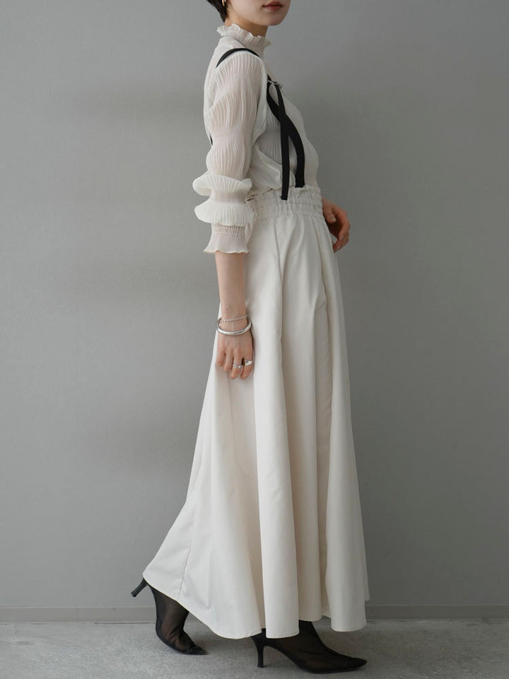 [Pre-order] Suspender 2-way Venetian Flare Skirt/Ivory