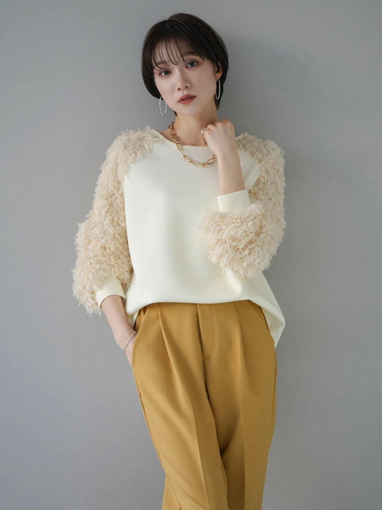 [Pre-order] Shaggy-colored ponte pullover/ivory