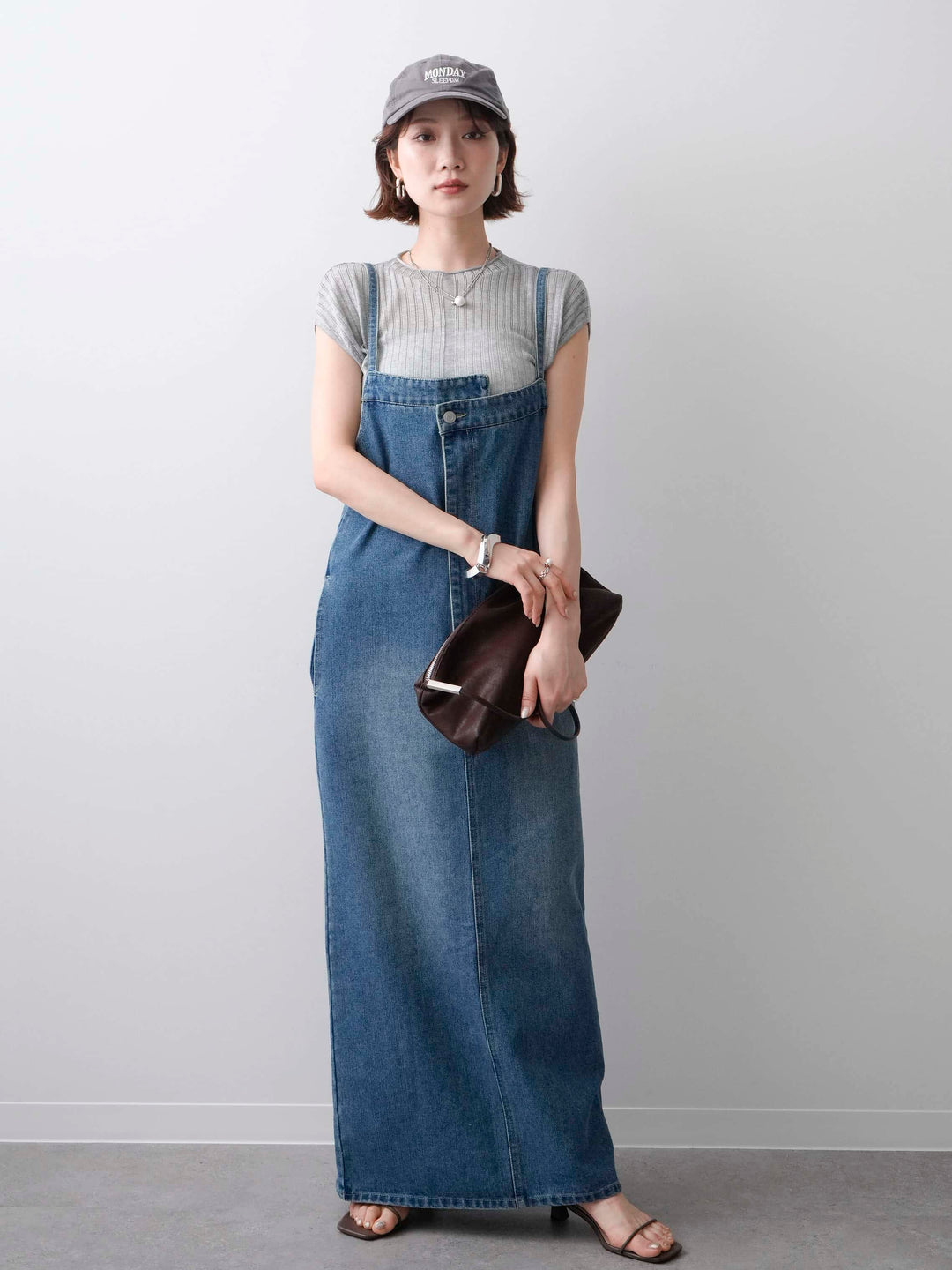 [予約]シアーリブフレンチニットトップス/grey