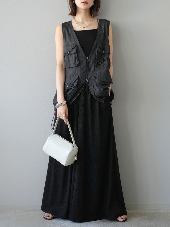 [予約]楊柳バギーパンツ/ブラック