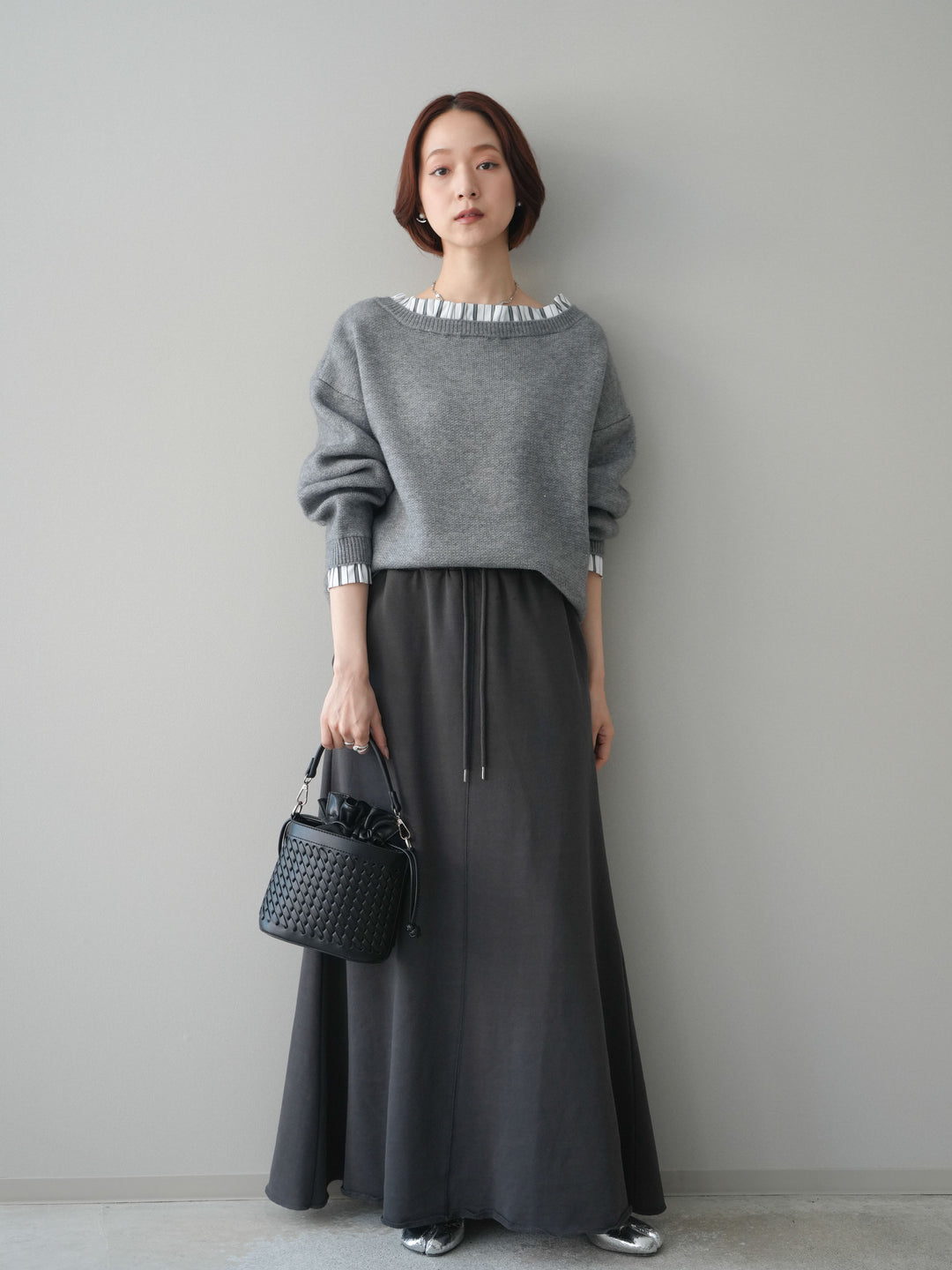 [SET]スウェットフレアロングスカート+スウェットフレアロングスカート(2set)