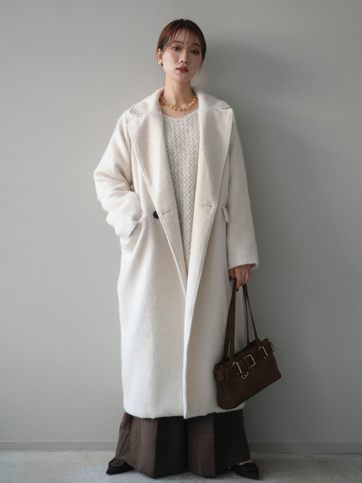 [予約]ソフトシャギーチェスターコート/ivory