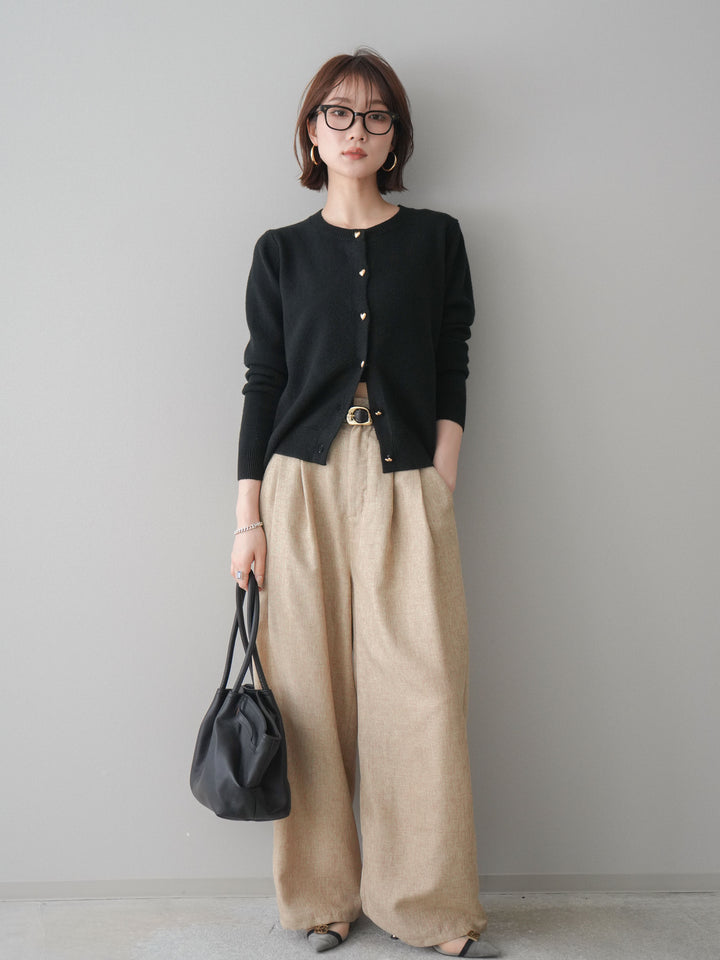 [SET]ハートボタンニットカーディガン+ハートボタンニットカーディガン(2set)