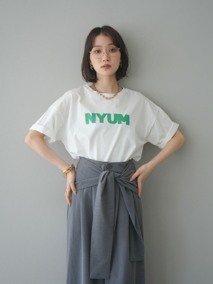 [預購] “NYUM” 標誌印花 Dry Touch 棉質 T卹/米白色