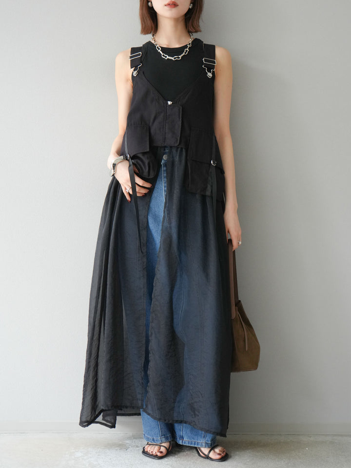 [予約]センターシームラップデザインストレートデニム/ブルー