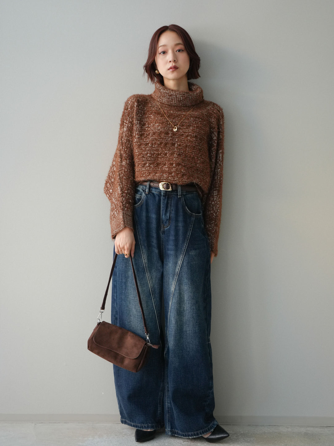 [予約]裏起毛加工デニムカーブパンツ/darkblue