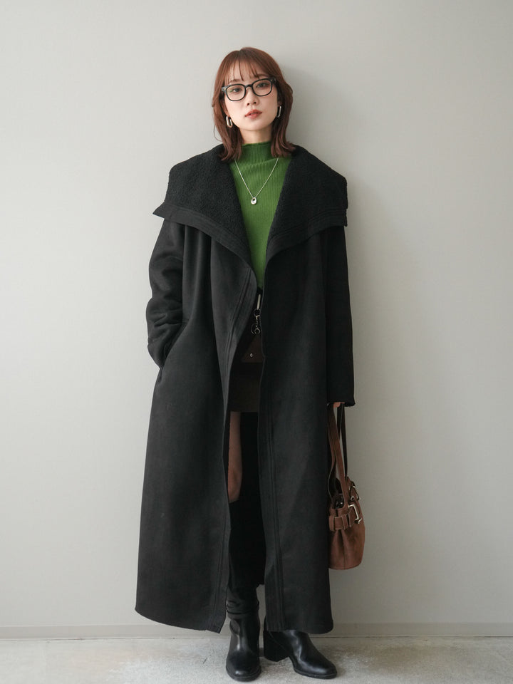 [予約]ウールタッチベルト付ミニスカート/brown