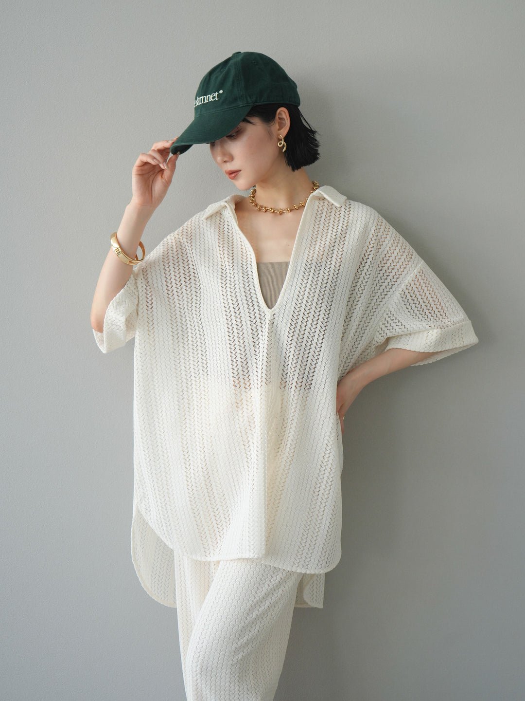 【預購】鏤空蕾絲兩用套頭衫/象牙白