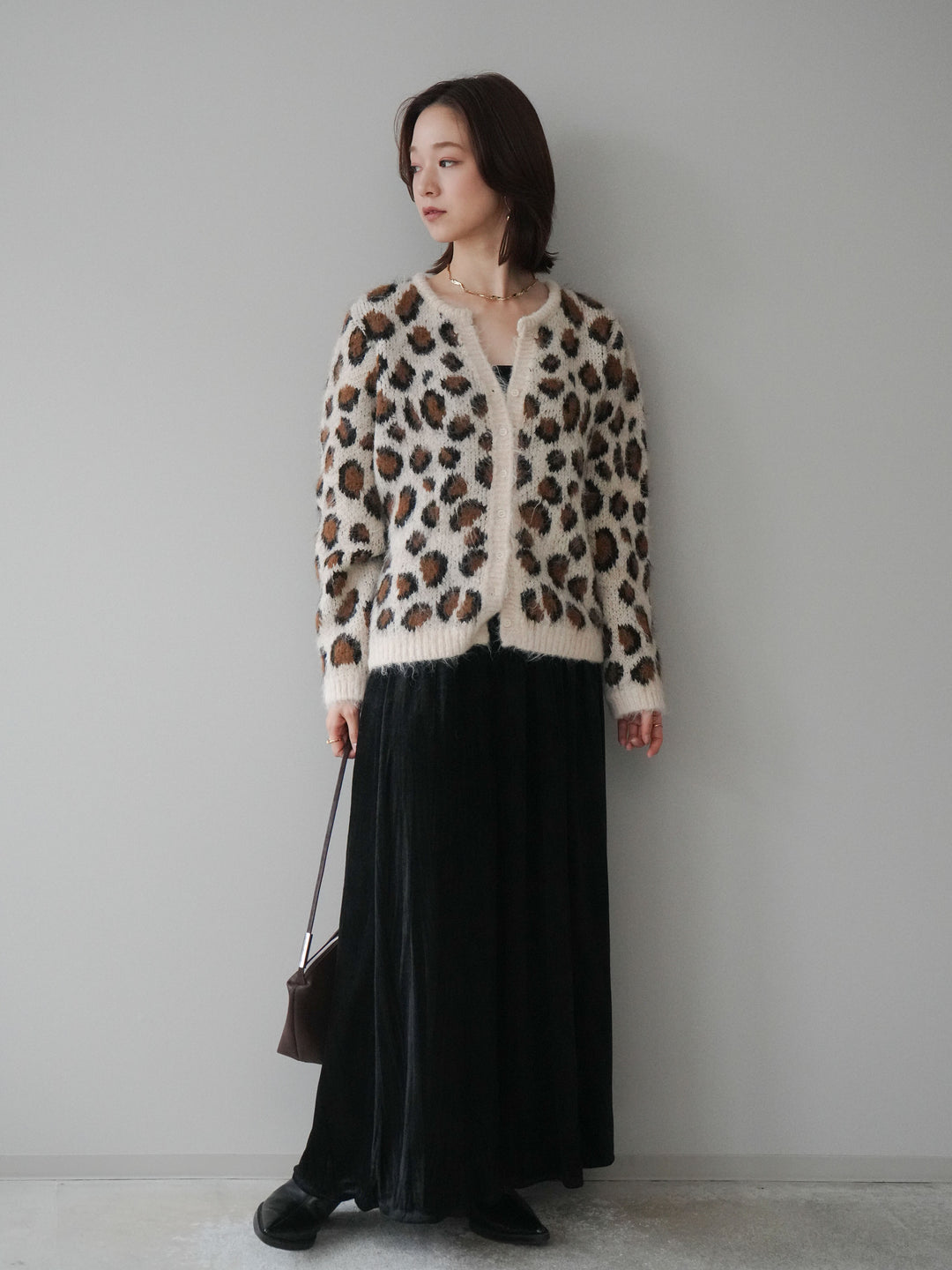 [予約]ワッシャーベロアプリーツスカート/black