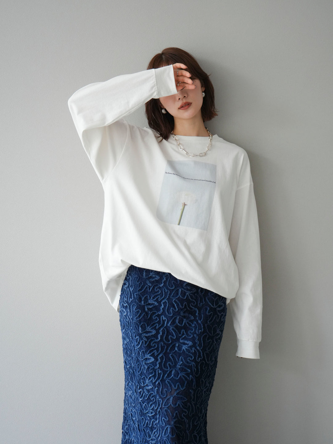 [予約]フラワーフォトプリントBIGロンT /オフ2