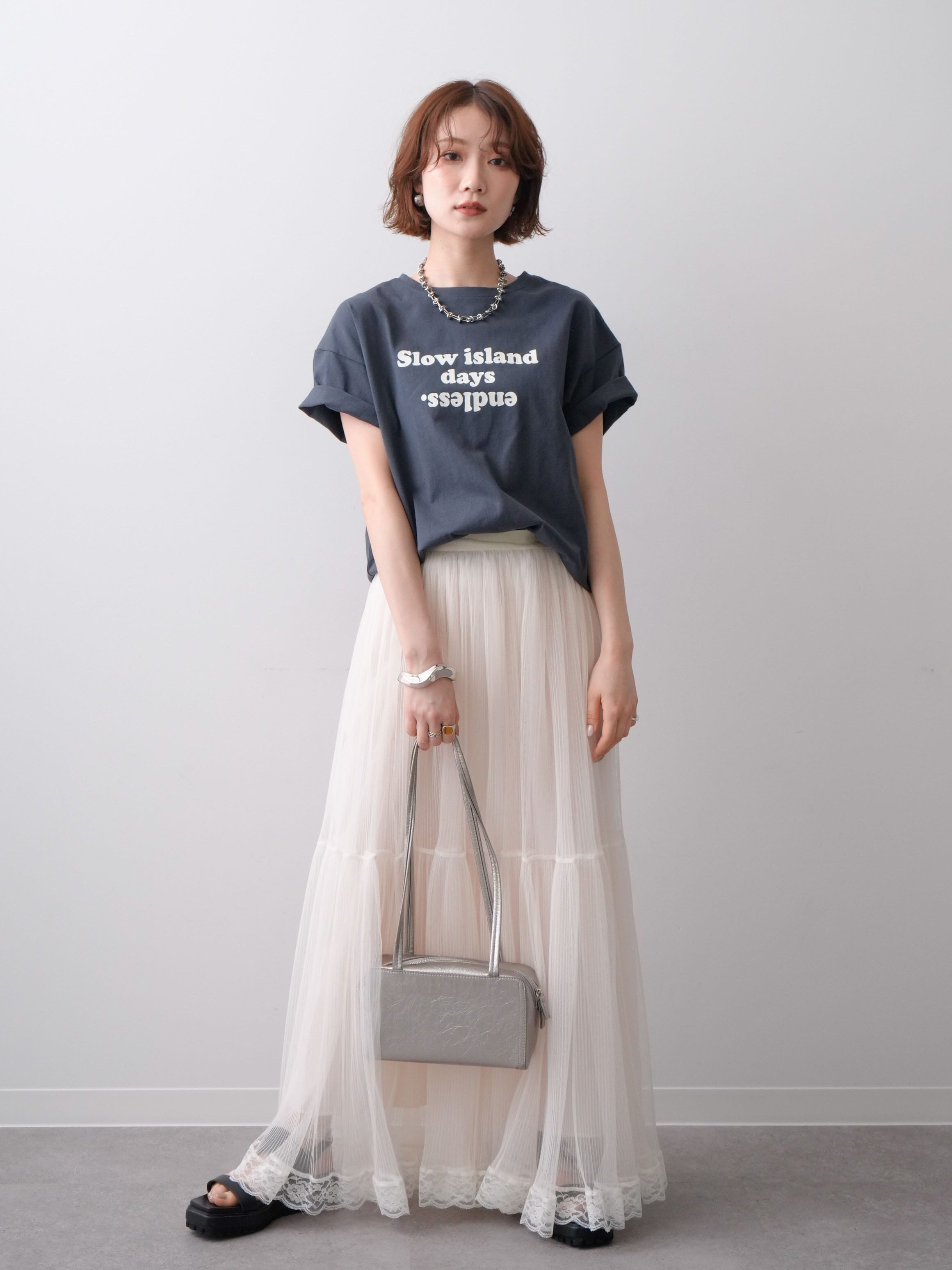 SET]フロッキーロゴTEE+チュールレーススカート(2set) – Lumier