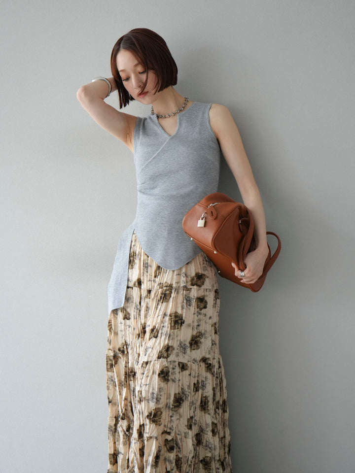 【預購】Cache-Coeur 無袖針織上衣/灰色