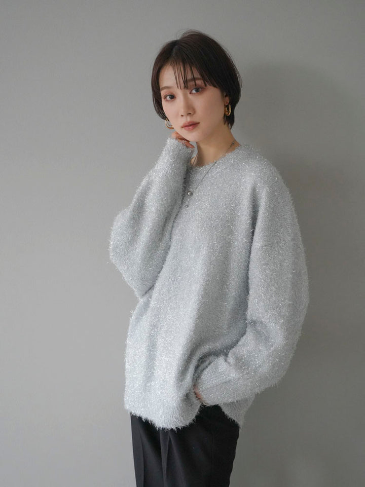 [Pre-order] Glitter knit pullover/silver