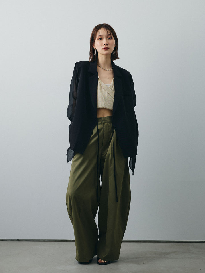 [予約]コクーンワイドチノパンツ/カーキ