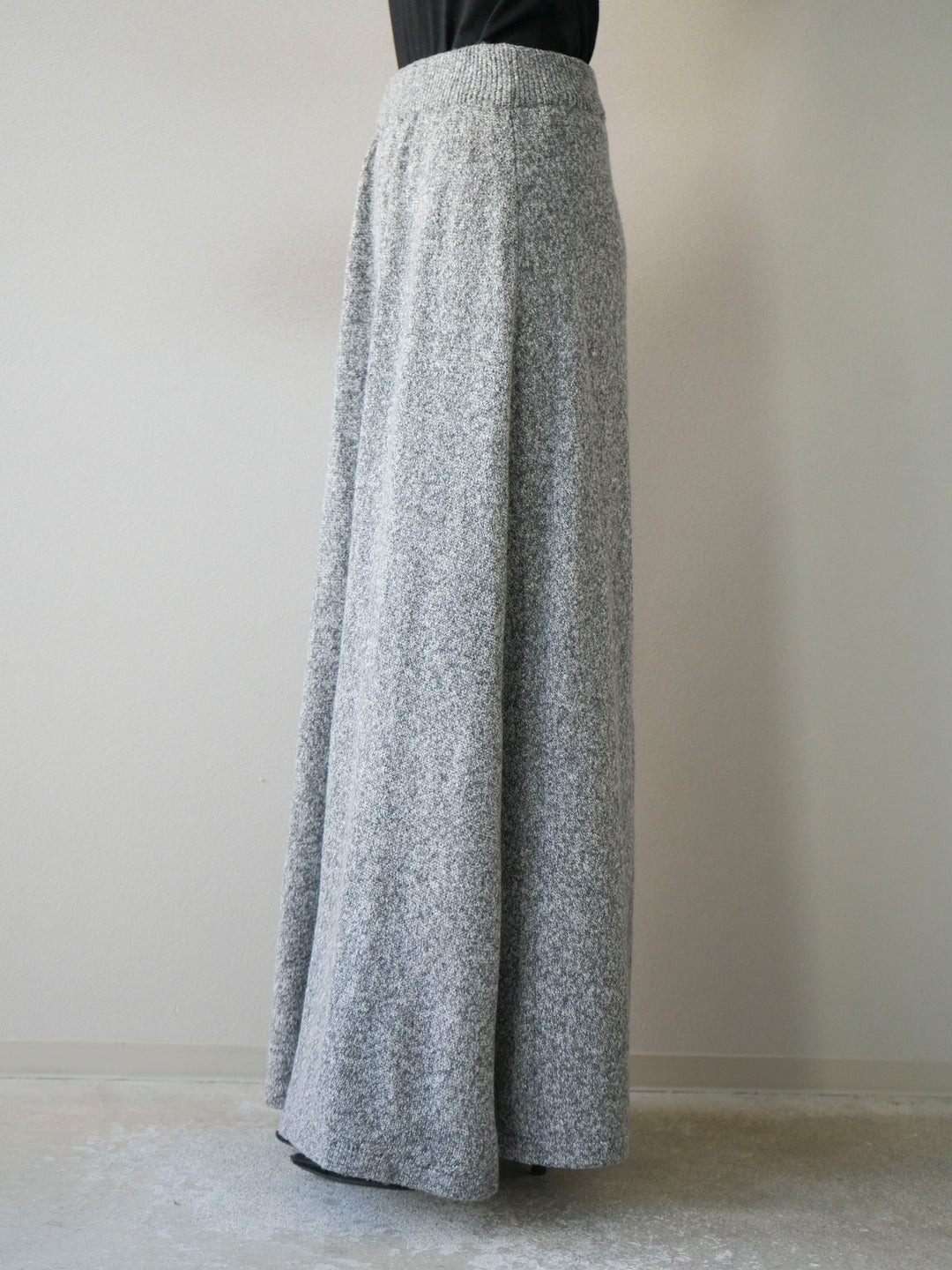 [予約]ミックスヤーンニットスカート/グレー