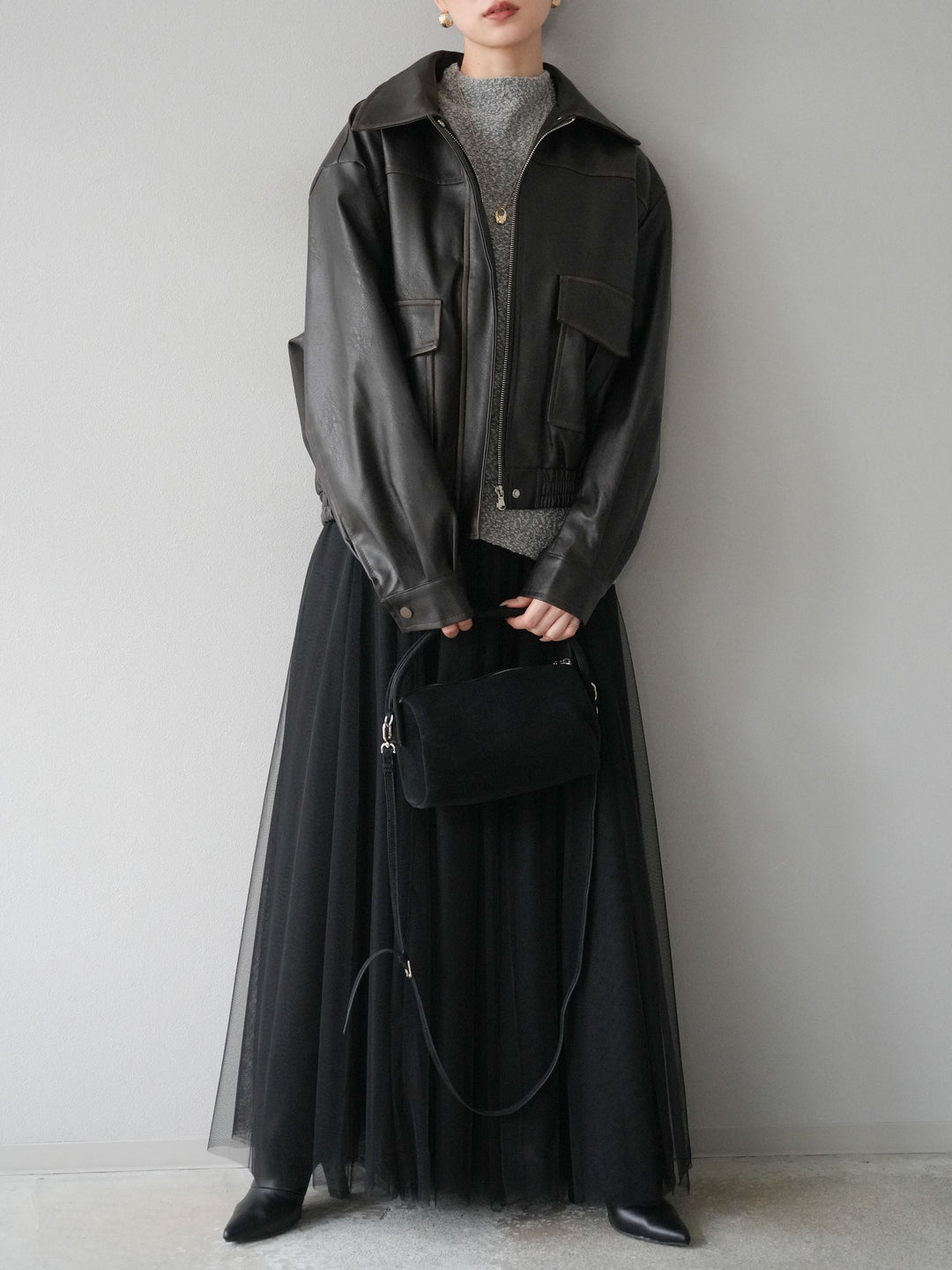 [予約]チュールボリュームスカート/ブラック