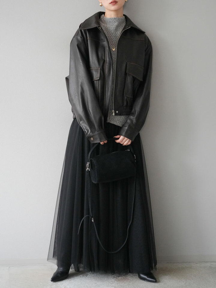 [予約]チュールボリュームスカート/ブラック