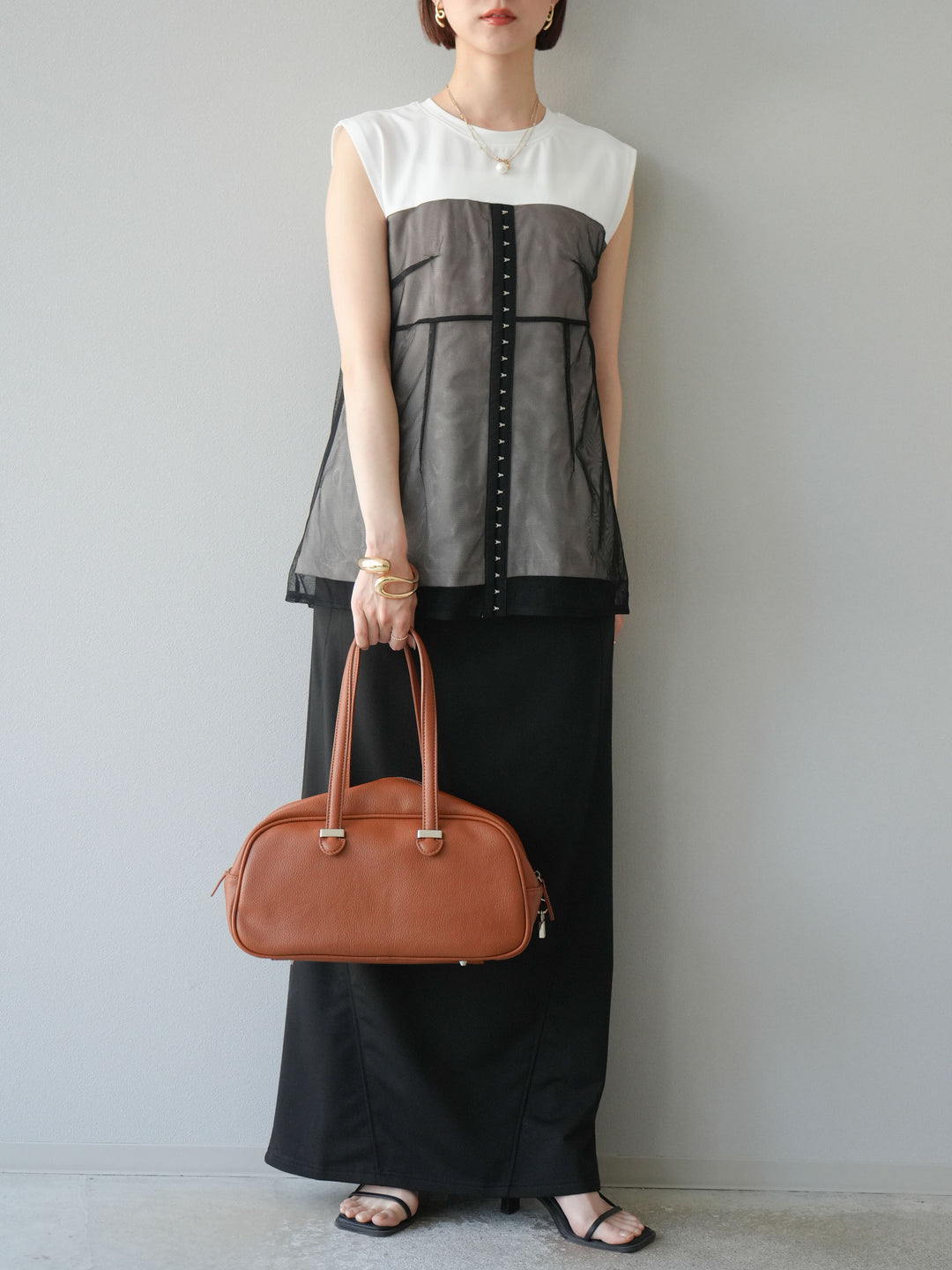 [予約]スウェットロングスカート/ブラック