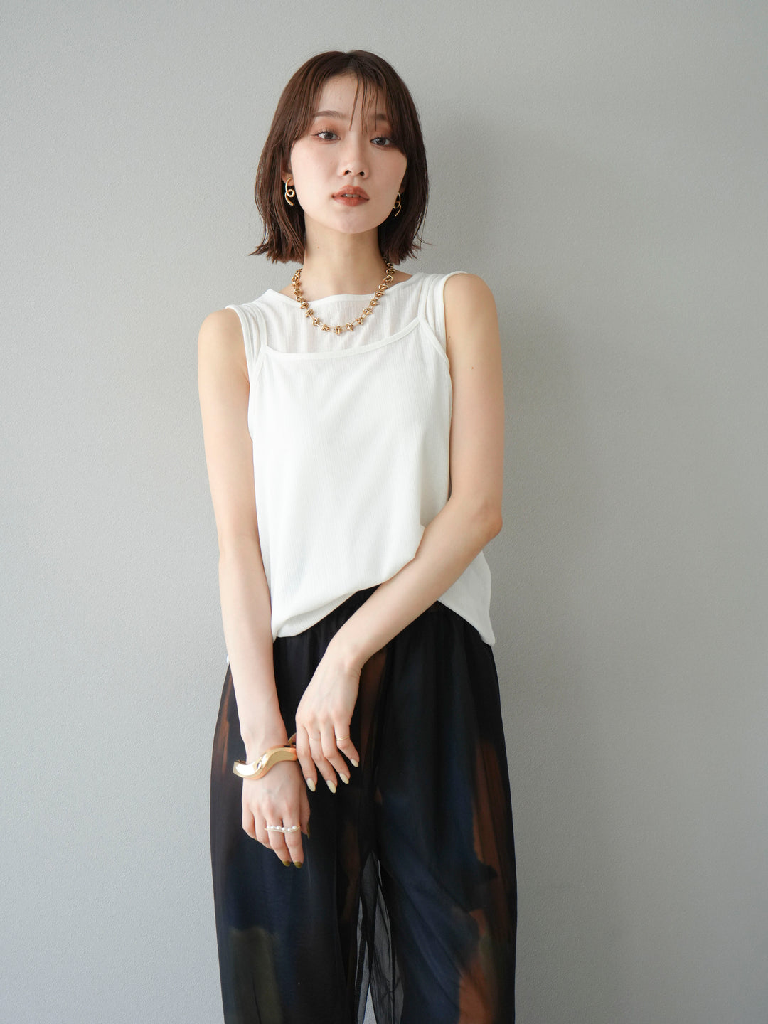 [預訂] Ice Touch 2WAY Design 吊帶背心/白色