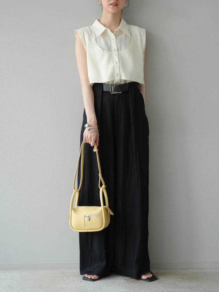 【預購】寬褲配大皮帶/黑色