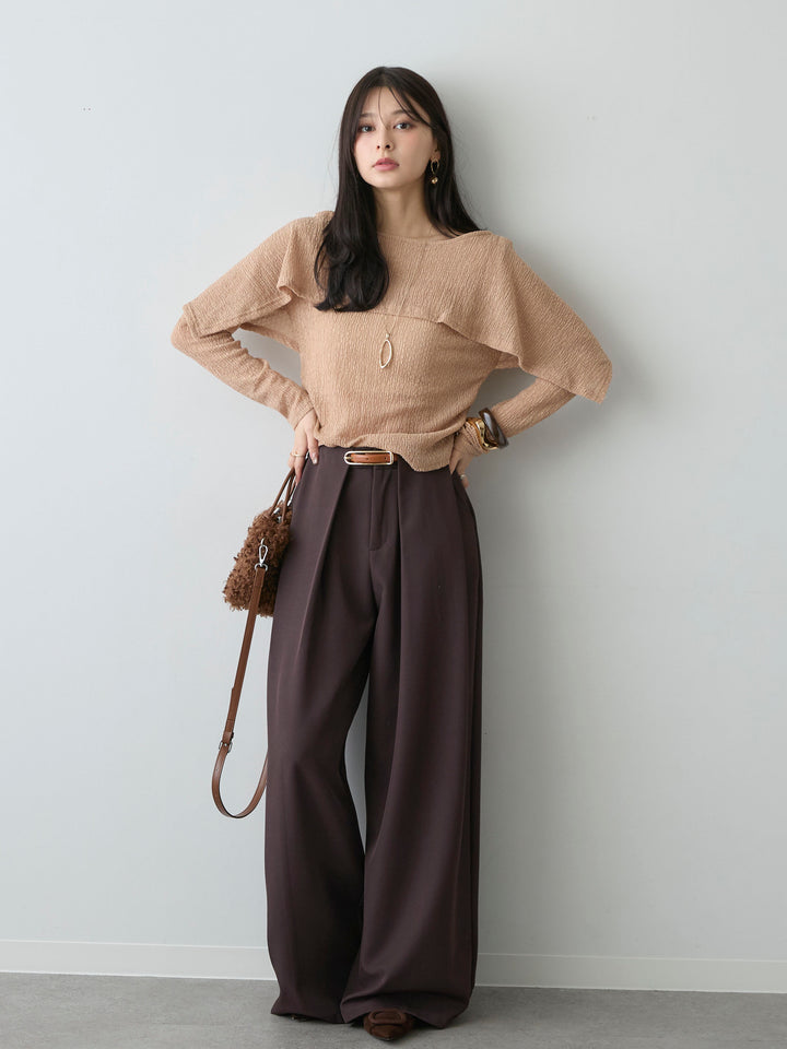 [予約]レースケープデザイントップス/pinkbeige