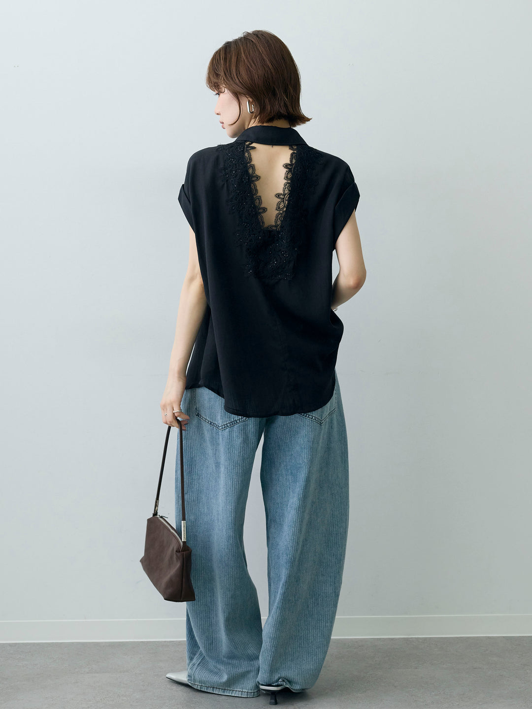 [SET]バックレースフレンチシャツ+バックレースフレンチシャツ(2set)