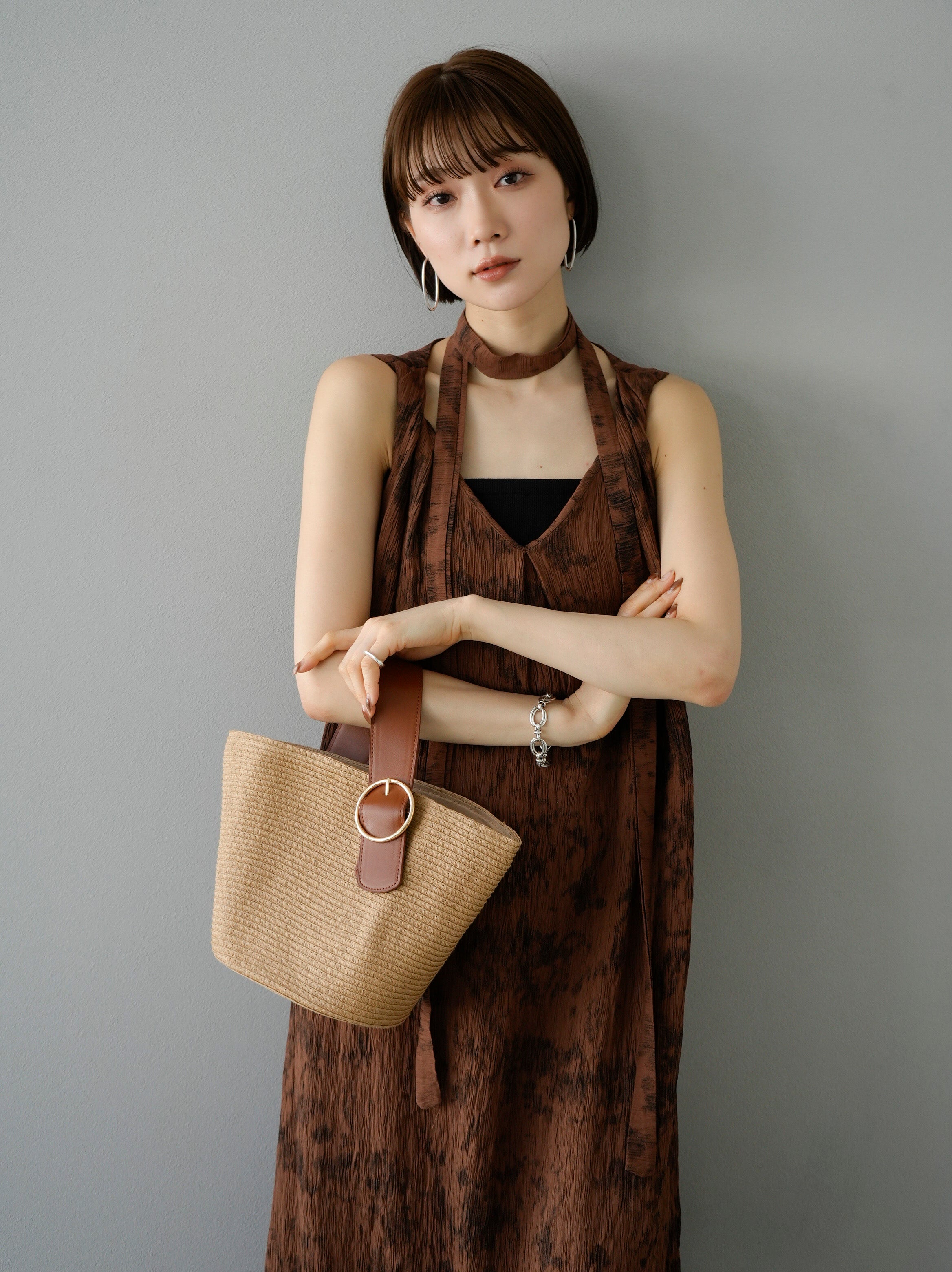 予約]ワンハンドルペーパーかごバッグ/ブラウン – Lumier