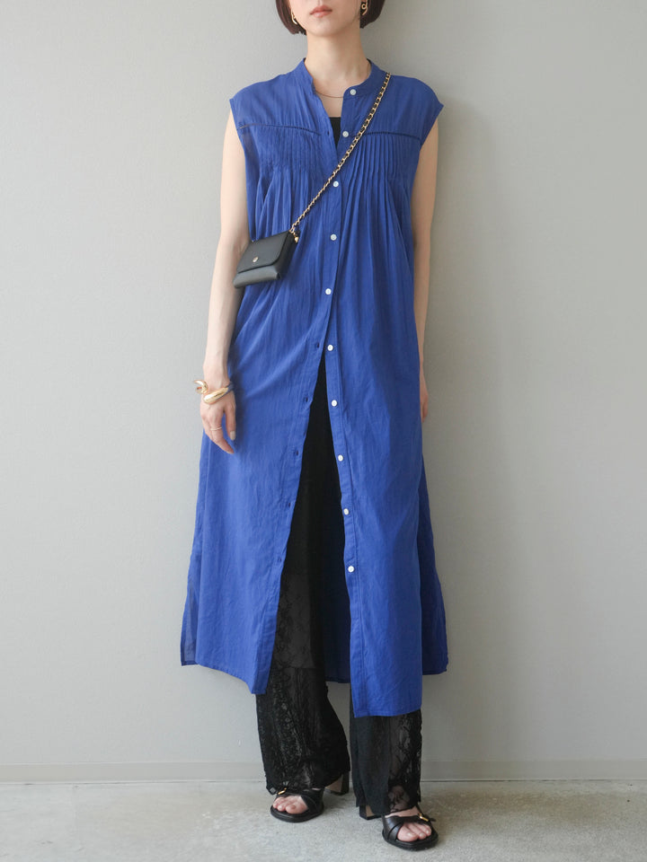 【預購】拼布蕾絲寬褲/黑