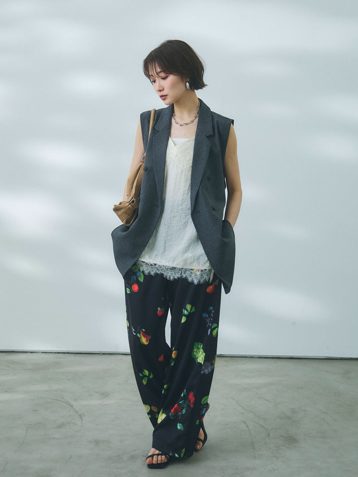 【Allure】[SET]杢調ミディ丈テーラードジレ+杢調ミディ丈テーラードジレ(2set)