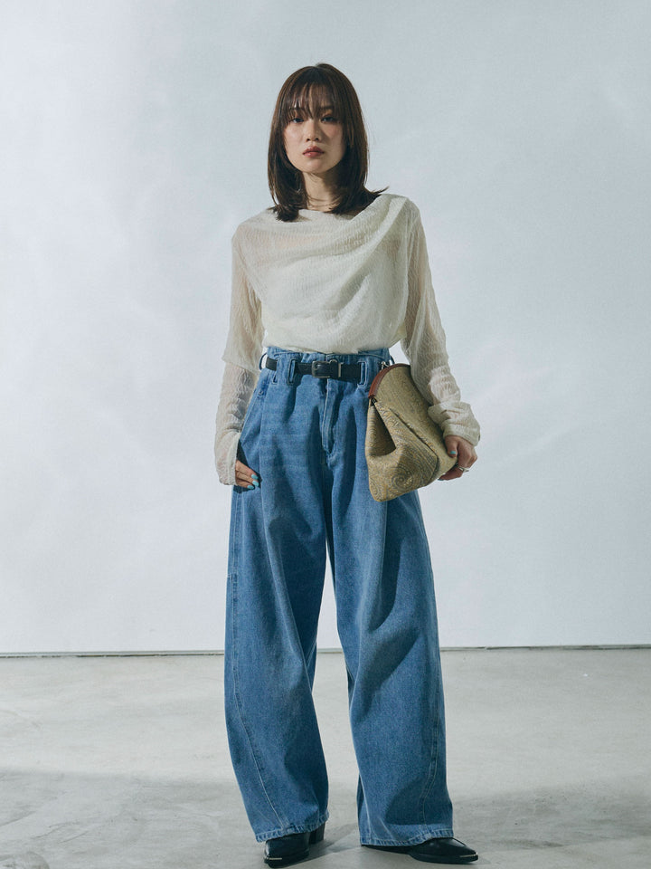 【Allure】[SET]ストレッチレースドレープトップス+ストレッチレースドレープトップス(2set)