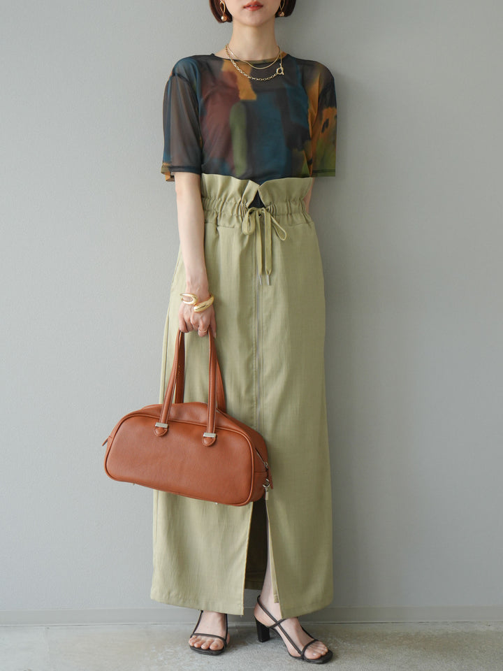 [套裝] 水彩藝術透視T卹 + Heather Ester 褶皺拉鍊裙 (2套)