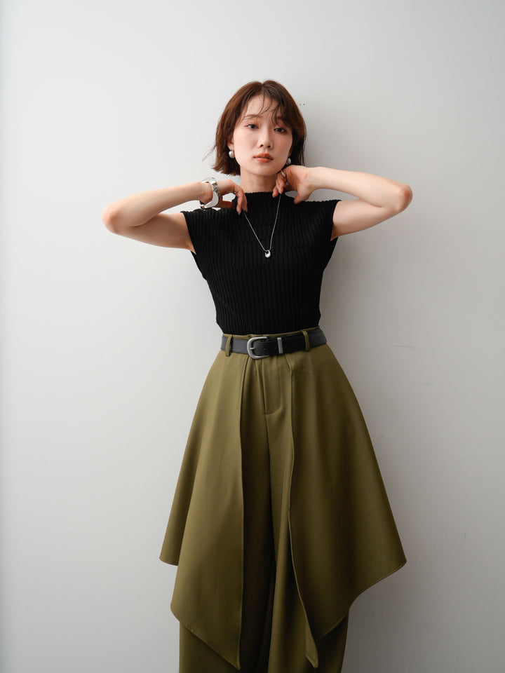 【套裝】Mode Line 羅紋法式針織上衣 + Mode Line 羅紋法式針織上衣（兩件套）