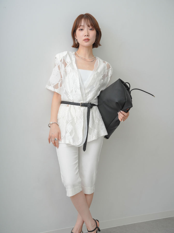[予約]シアージャガードショルダーパッドハーフジャケット/offwhite