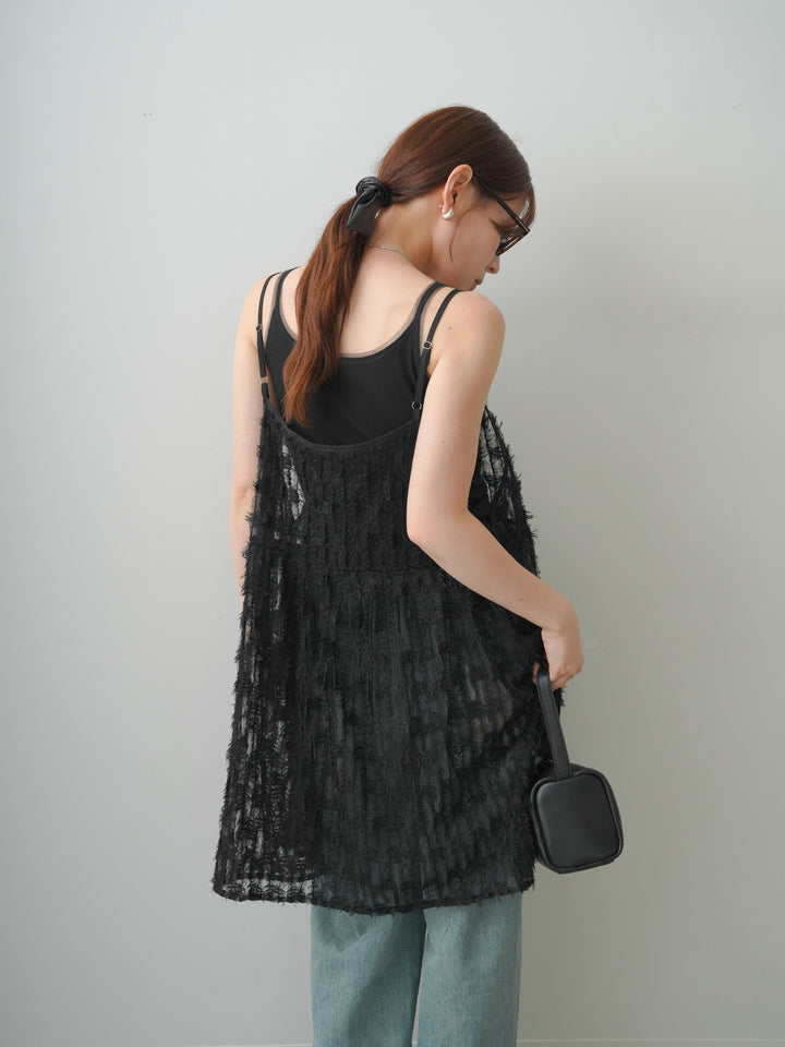 [予約]フェザージャガードキャミチュニック/black