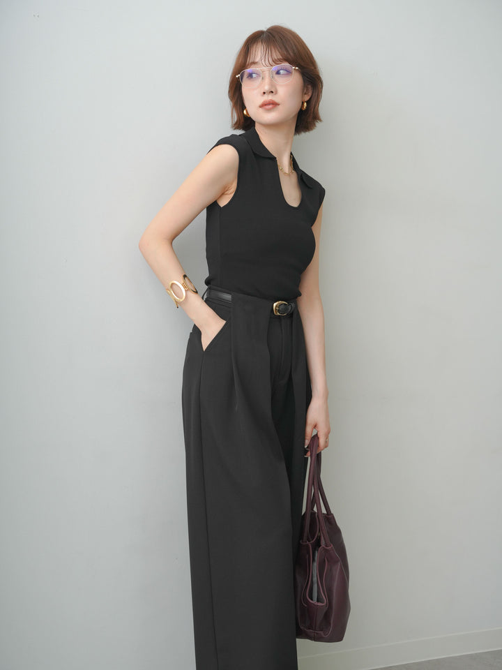 [SET]スキッパーフレンチニットトップス+スキッパーフレンチニットトップス(2set)
