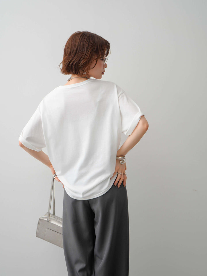 [SET]フラワーフォトTEE+ベルトループデザインワイドパンツ(2set)