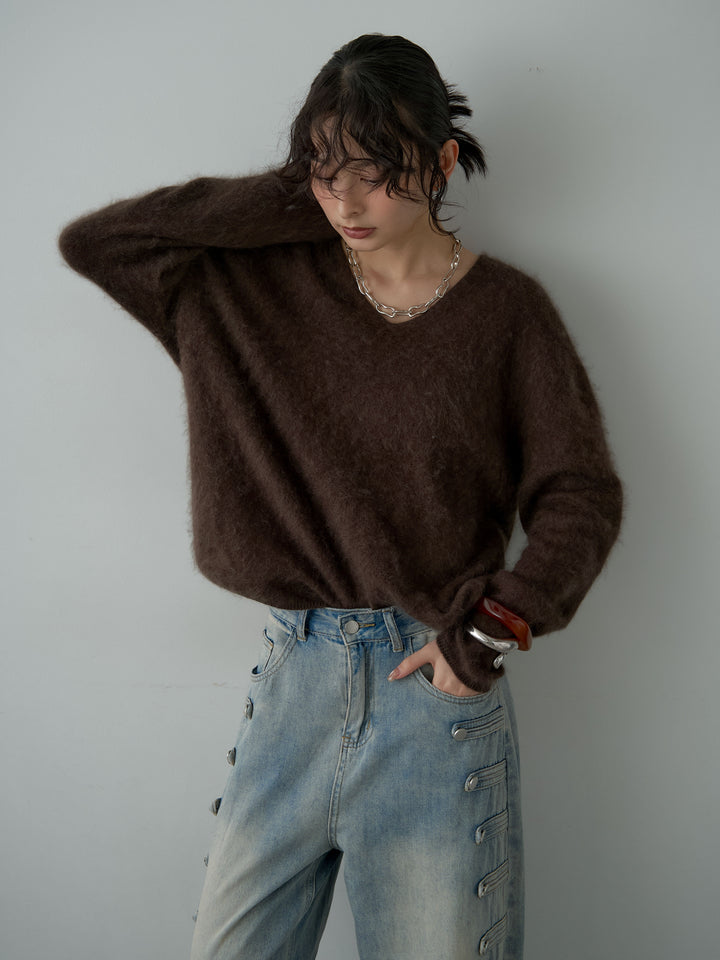 [SET]カシミア混フェザータッチVネックニットトップス+カシミア混フェザータッチVネックニットトップス(2set)