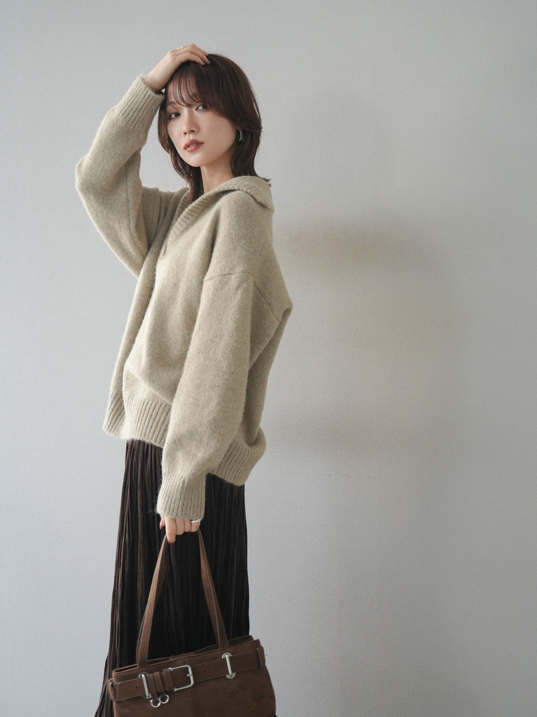 [SET]スキッパーニットプルオーバー+選べるアクセセット(2set)