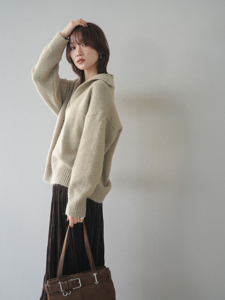 [SET]スキッパーニットプルオーバー+選べるアクセセット(2set)