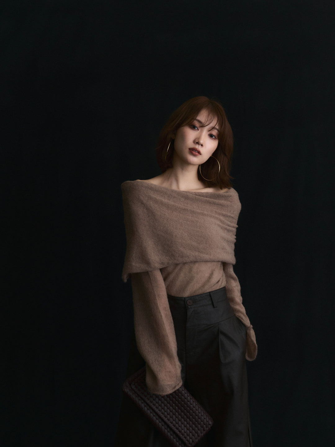 【Allure】[SET]オフショルシアーニットプルオーバー+オフショルシアーニットプルオーバー(2set)