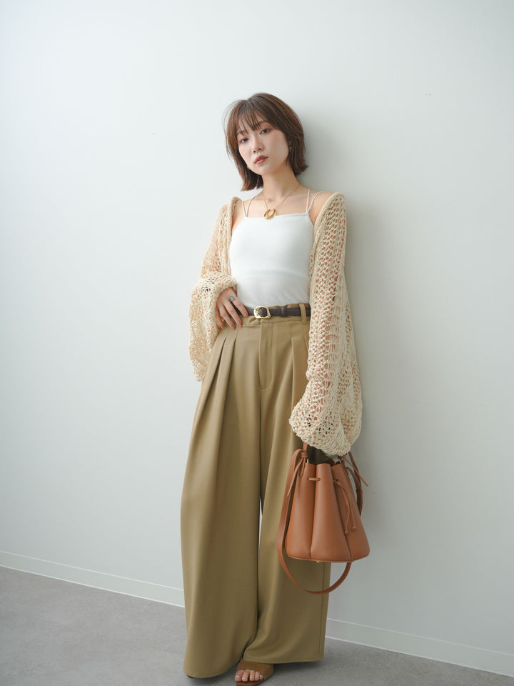 [予約]ミックスメッシュニットボレロ/beige