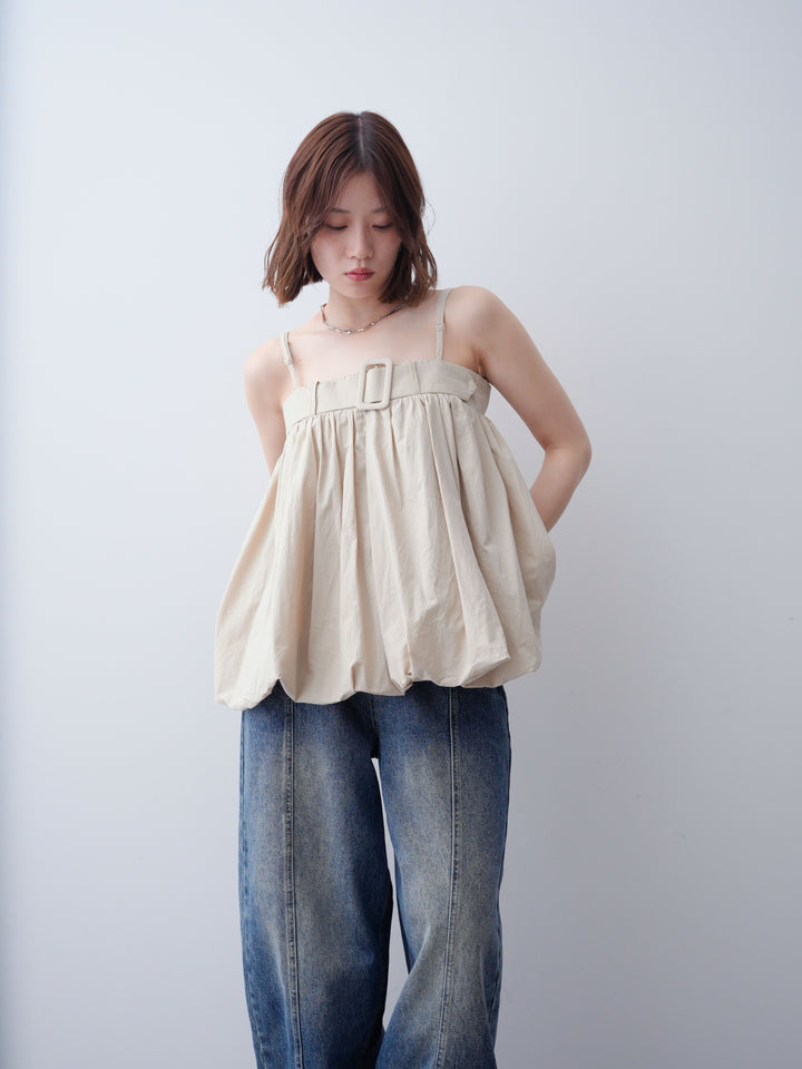 [予約]バックル付バルーンキャミトップス/beige