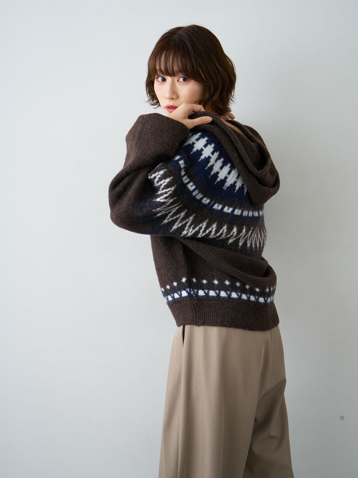 [SET]ノルディックフードカーディガン+選べるアクセセット(2set)