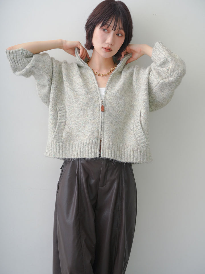 [SET]メランジダブルジップニットブルゾン+選べるアクセセット(2set)